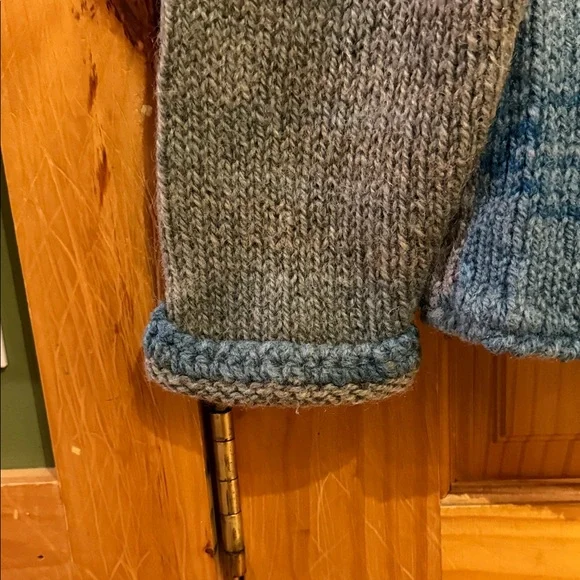 Seacolors One of a Kind Two-Tone Knit Cardigan. Hand Dyed & Loomed in Maine, - Picture 6 of 11
